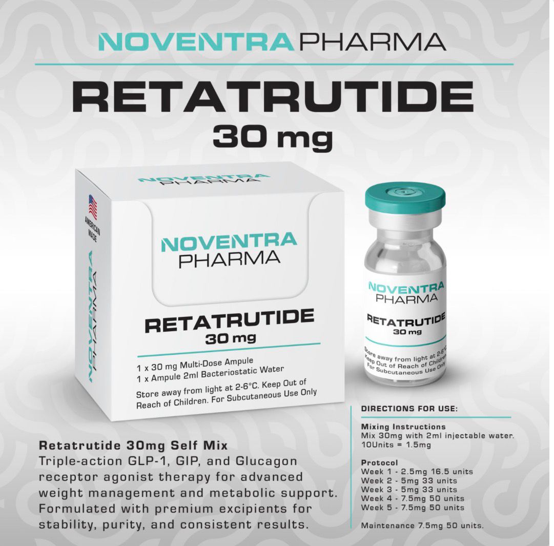 Noventra Pharma Retatrutide 32mg Self-Mix | Triple GLP-1 / GIP / Glucagon Agonist